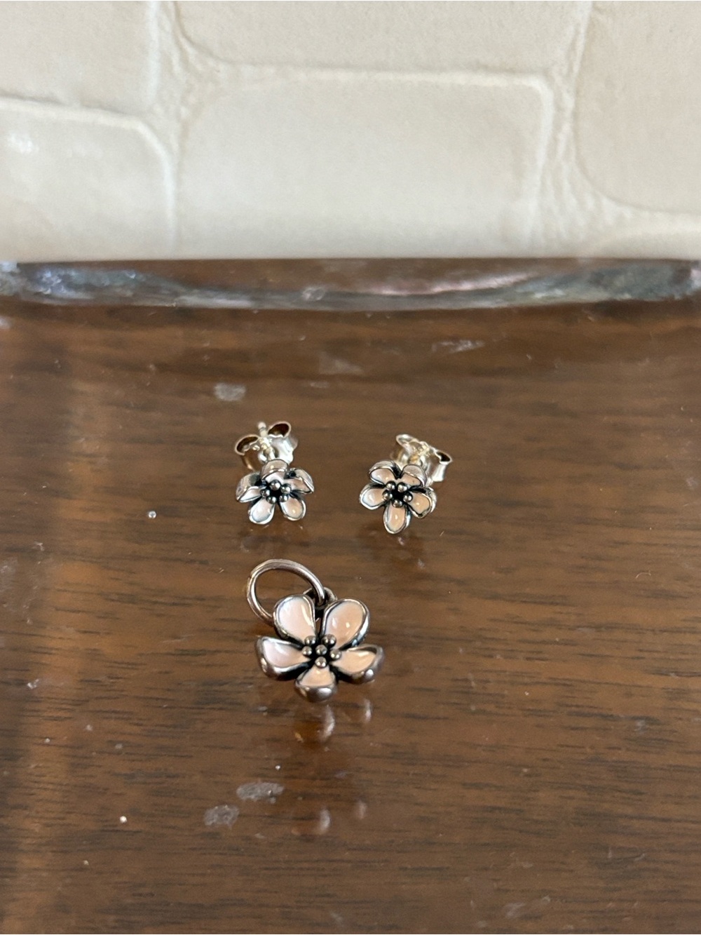 Pandora Cherry Blossom Pendant and Earring